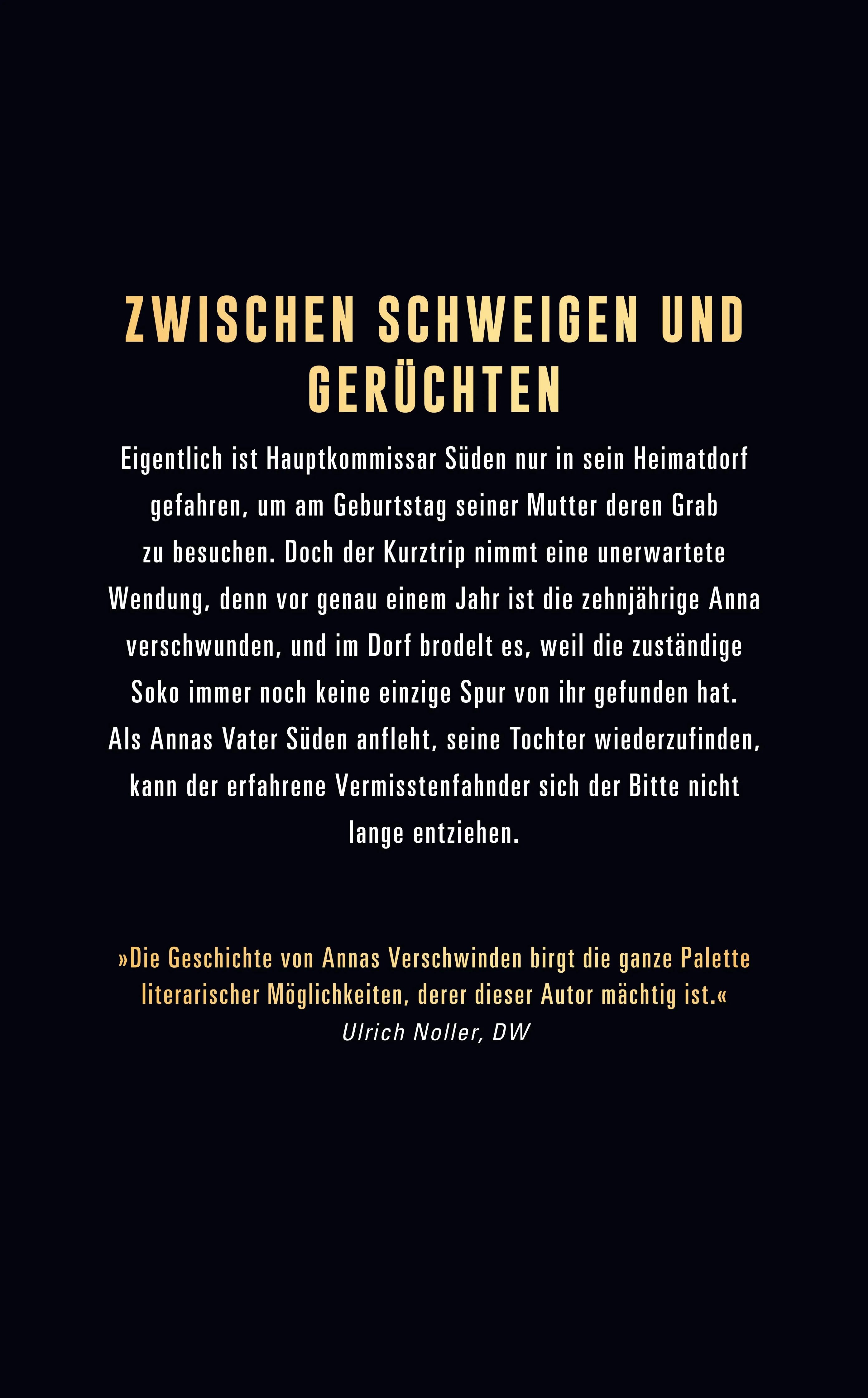 Buchrückseite von 'Der Mann im langen schwarzen Mantel' mit Klappentext - Taschenbuch
