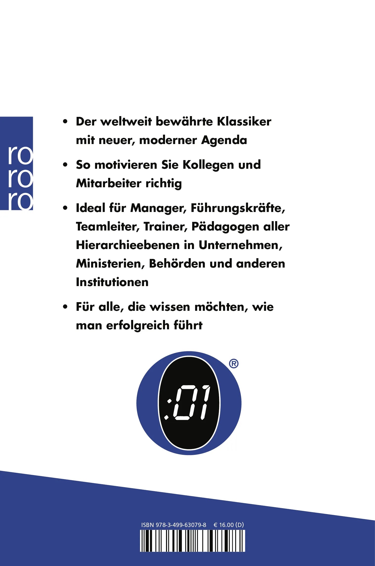 Buchrückseite von 'Der Minuten-Manager: Führungsstile' mit Klappentext - Gebundene Ausgabe