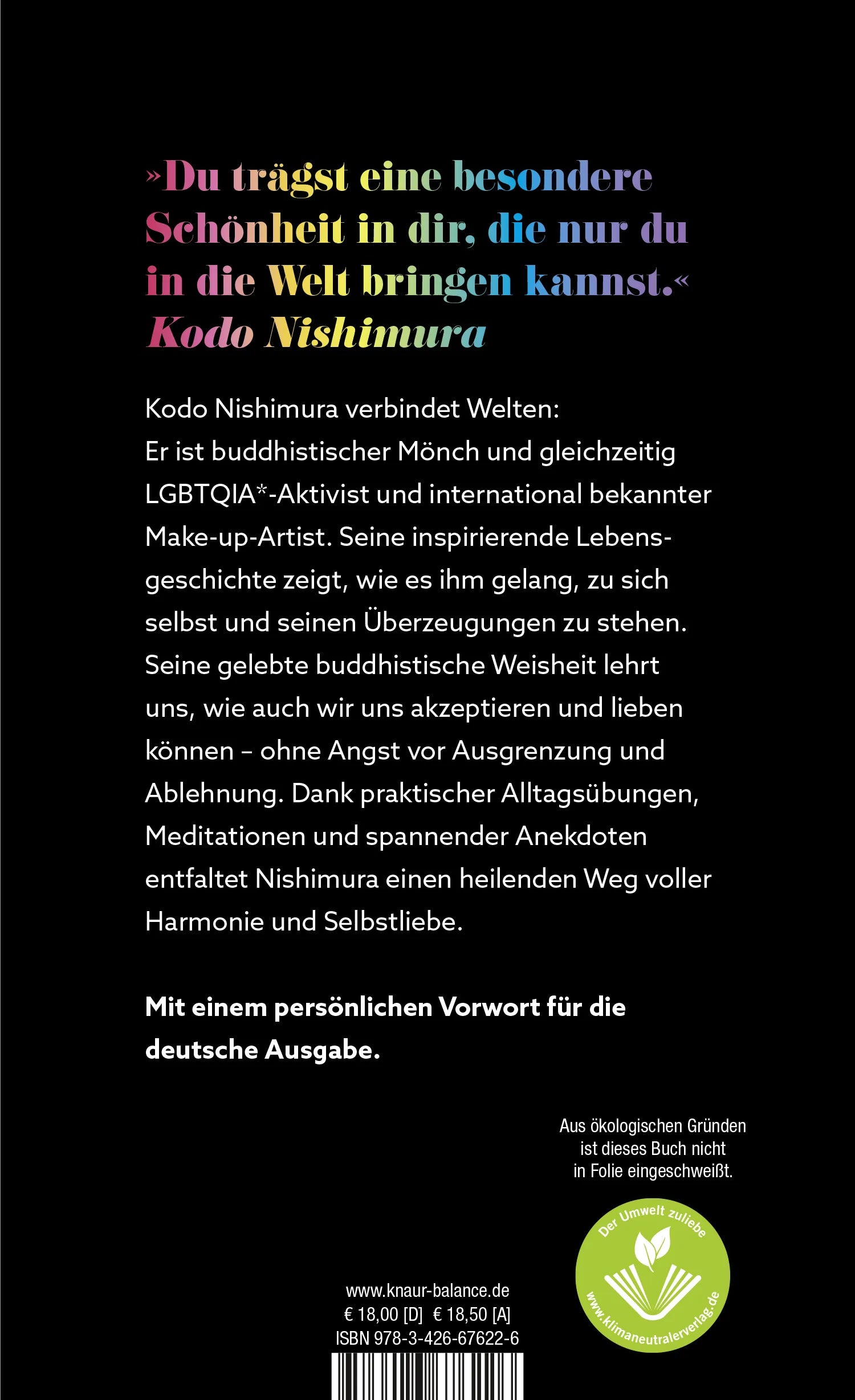 Buchrückseite von 'Der Mönch in High Heels' mit Klappentext - Gebundene Ausgabe