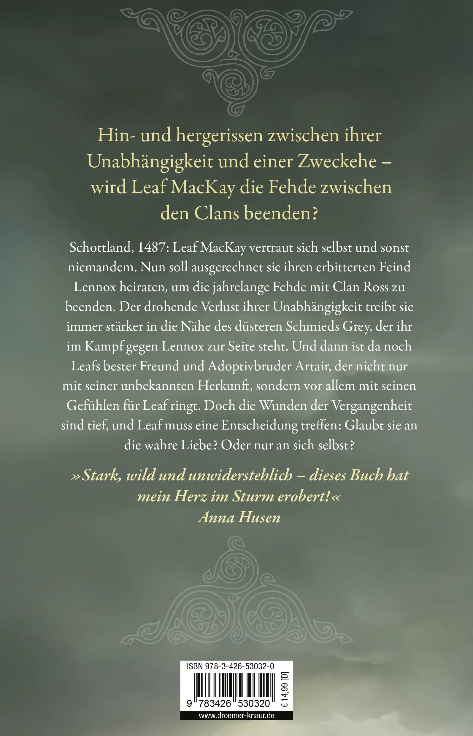 Buchrückseite von 'Der Mut der Lady Leaf' mit Klappentext - Paperback