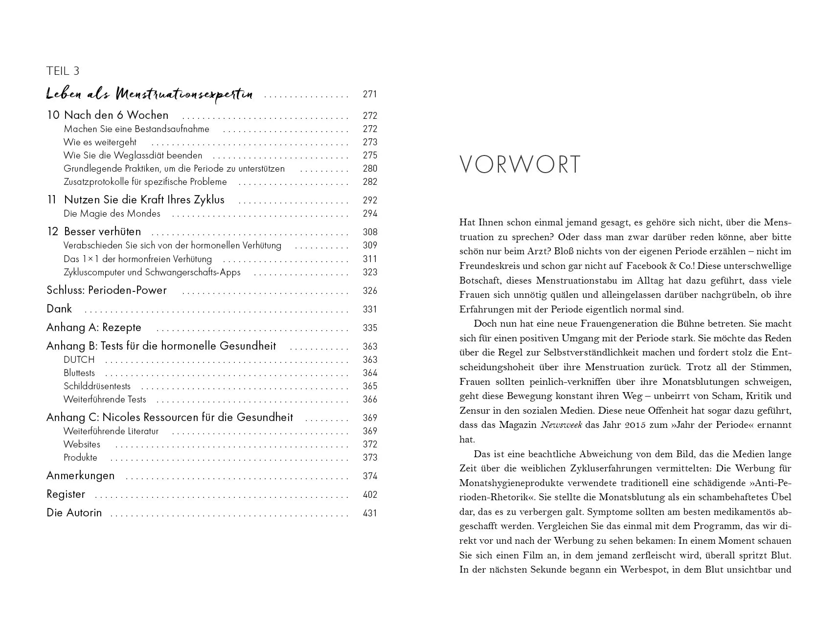Innenansicht von 'Der natürliche Weg zum harmonischen Zyklus' - Taschenbuch