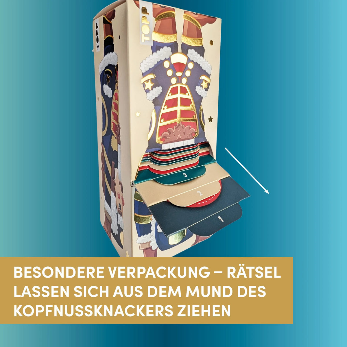 Der neue Kopfnussknacker – Rätsel-Adventskalender (blaue Edition – 2026) – Ansicht
