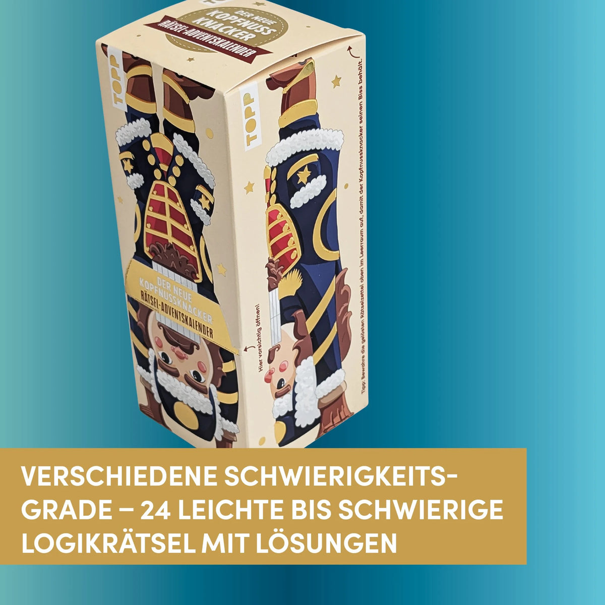 Der neue Kopfnussknacker – Rätsel-Adventskalender (blaue Edition – 2026) – Ansicht