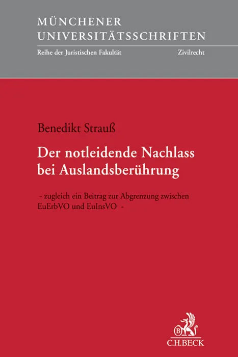 Buchcover von 'Der notleidende Nachlass bei Auslandsberührung' - Taschenbuch von Benedikt Strauß