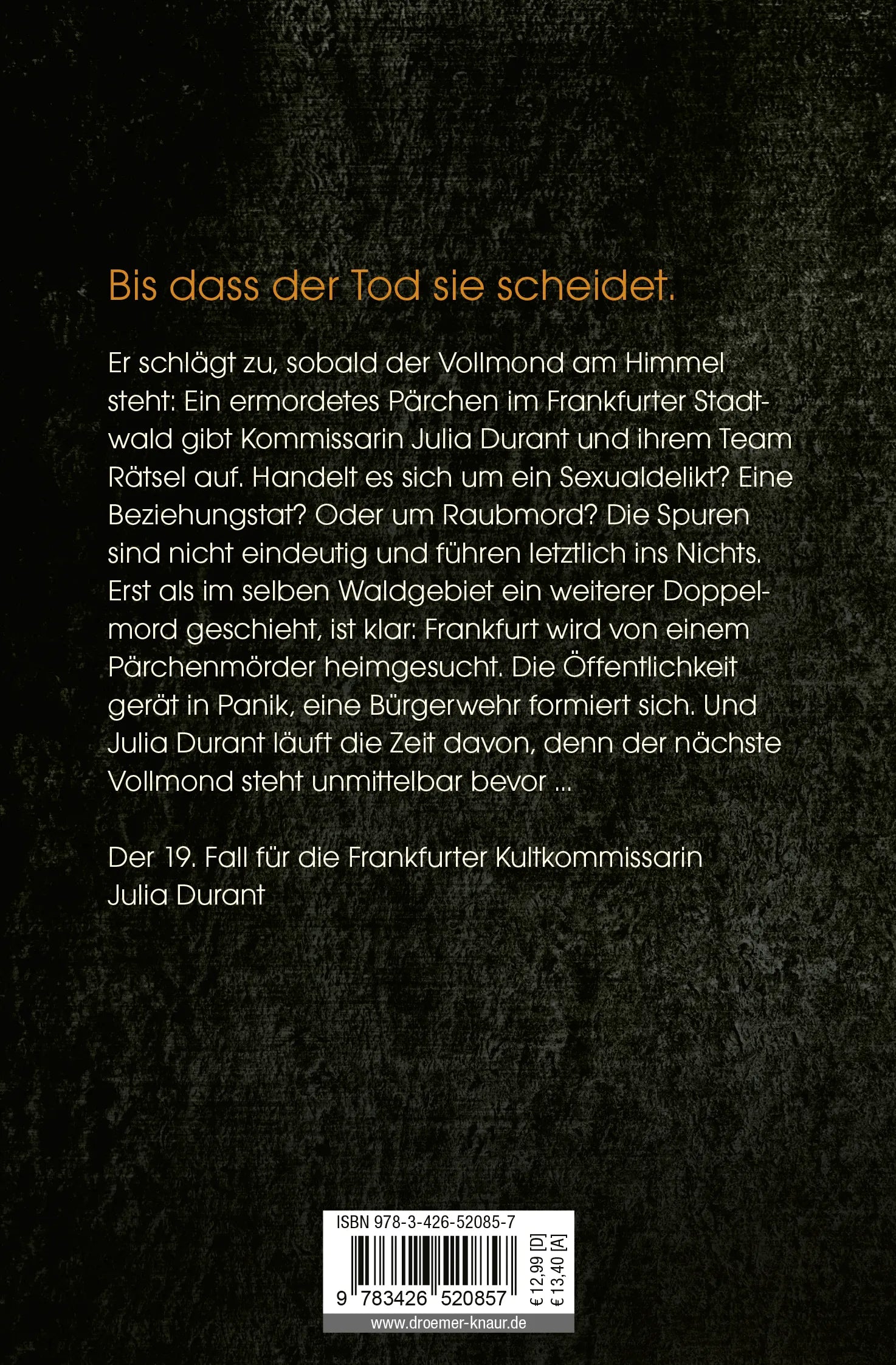 Buchrückseite von 'Der Panther' mit Klappentext - Taschenbuch