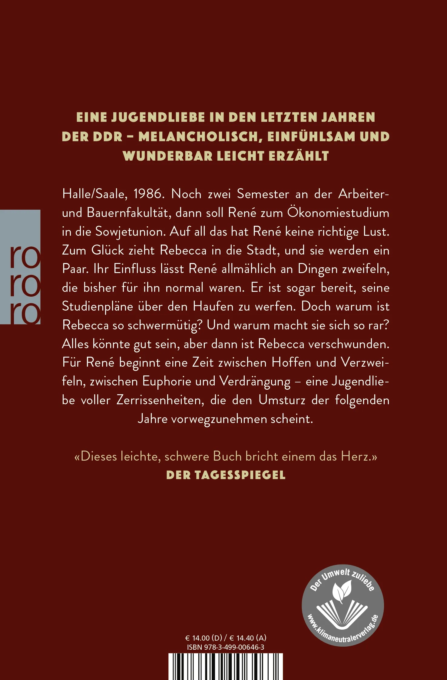 Buchrückseite von 'Der perfekte Kuss' mit Klappentext - Taschenbuch