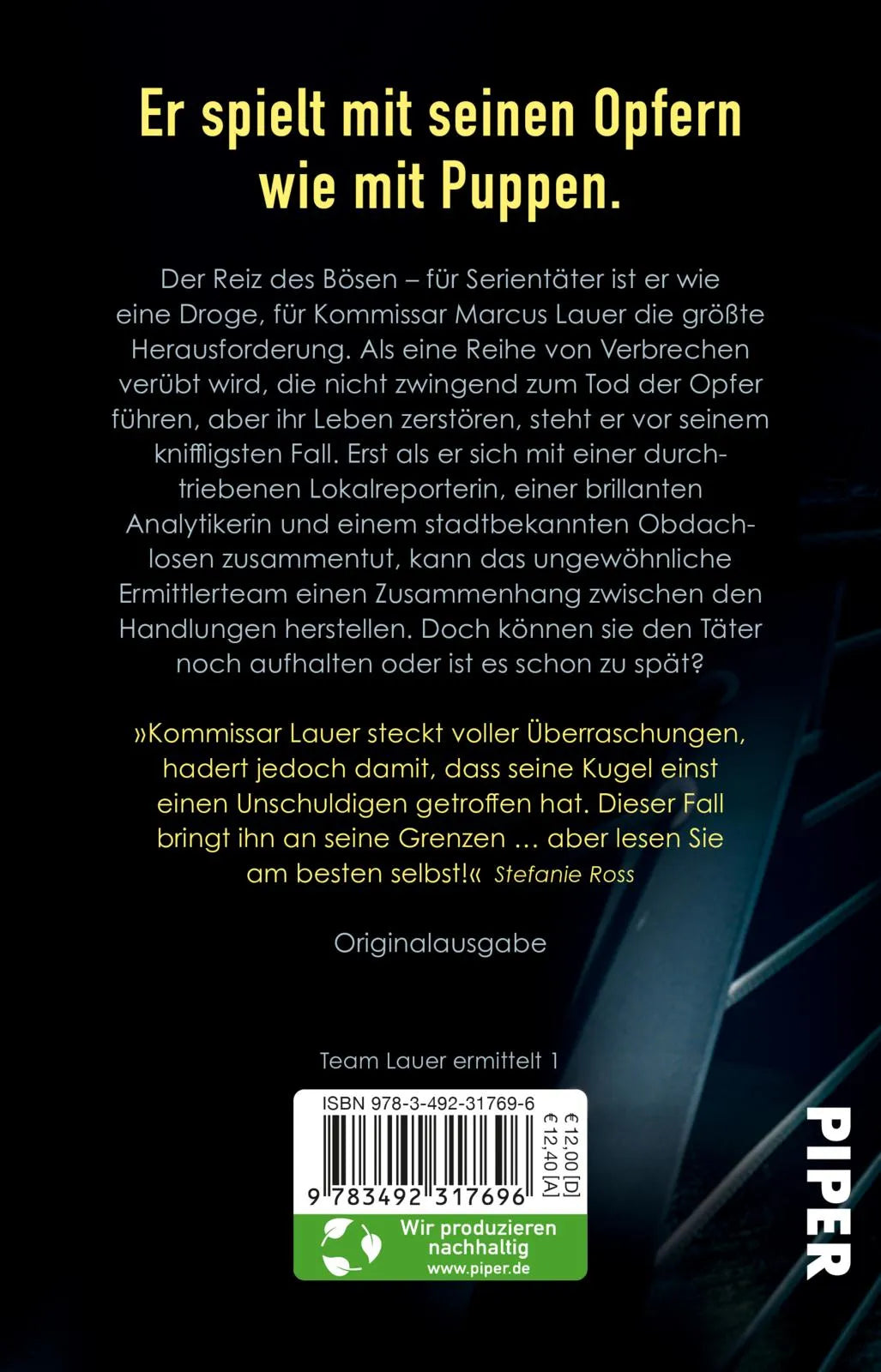 Buchrückseite von 'Der Reiz des Bösen' mit Klappentext - Taschenbuch