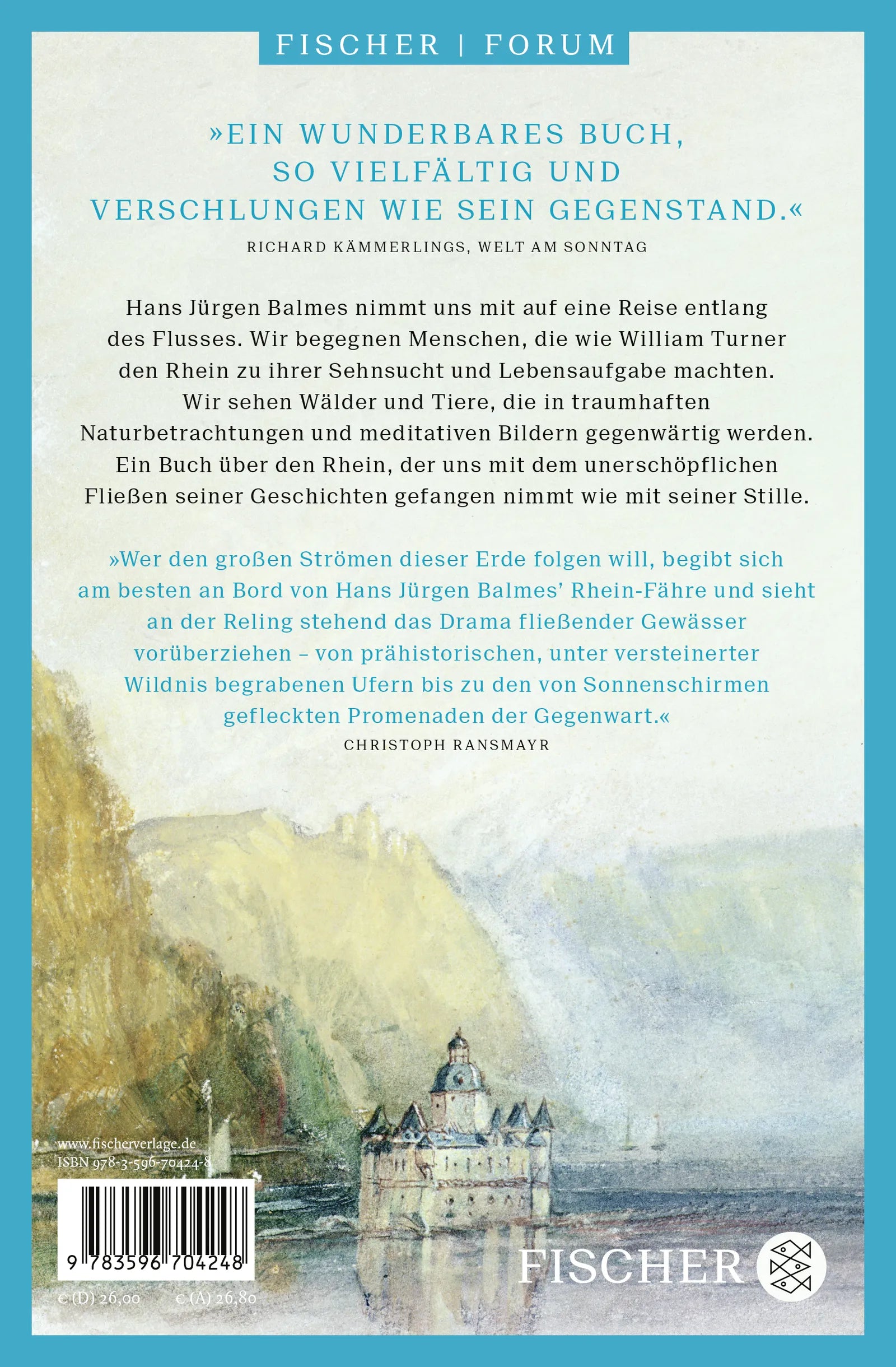 Buchrückseite von 'Der Rhein' mit Klappentext - Paperback