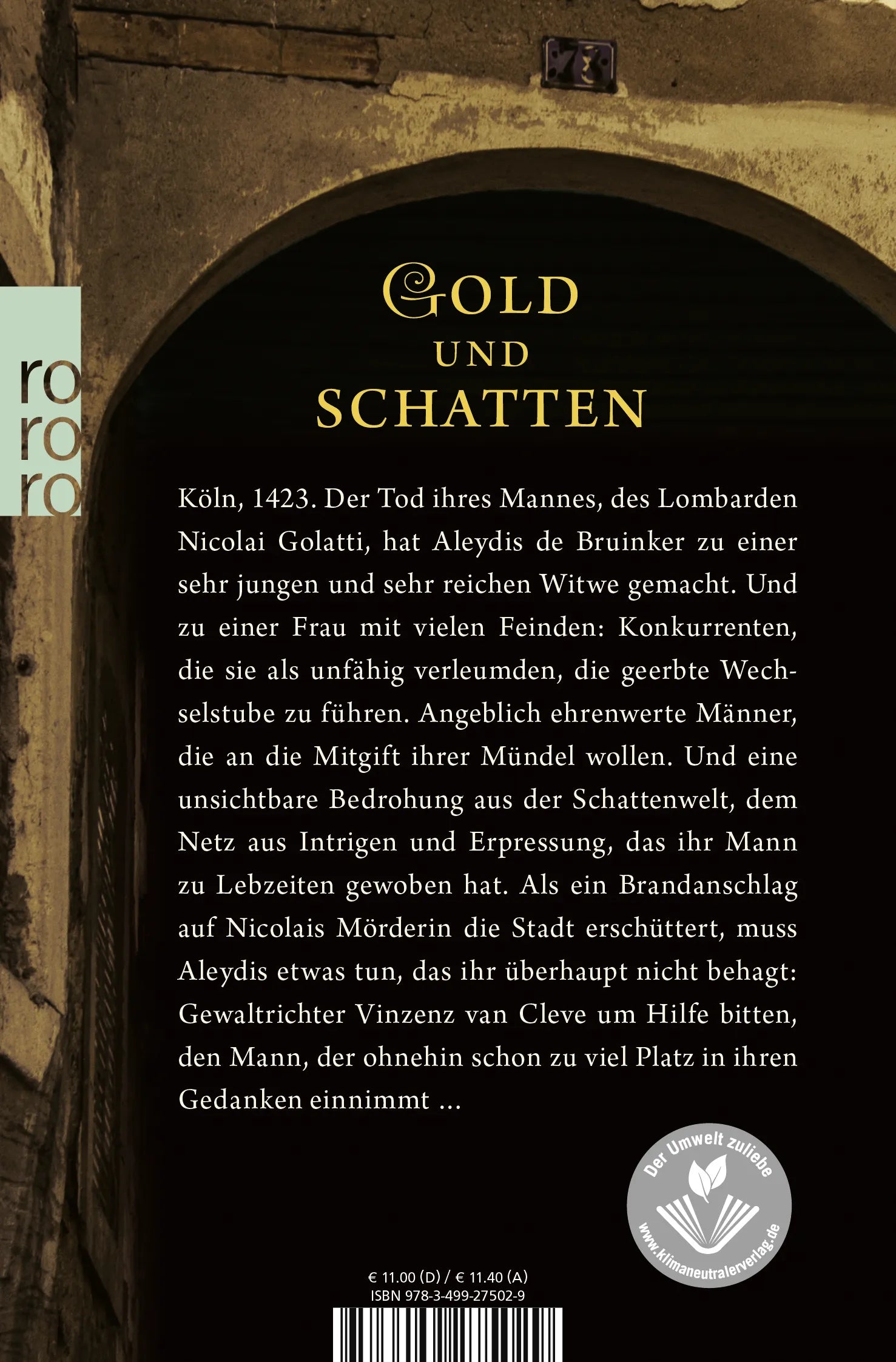 Buchrückseite von 'Der Ring des Lombarden' mit Klappentext - Taschenbuch