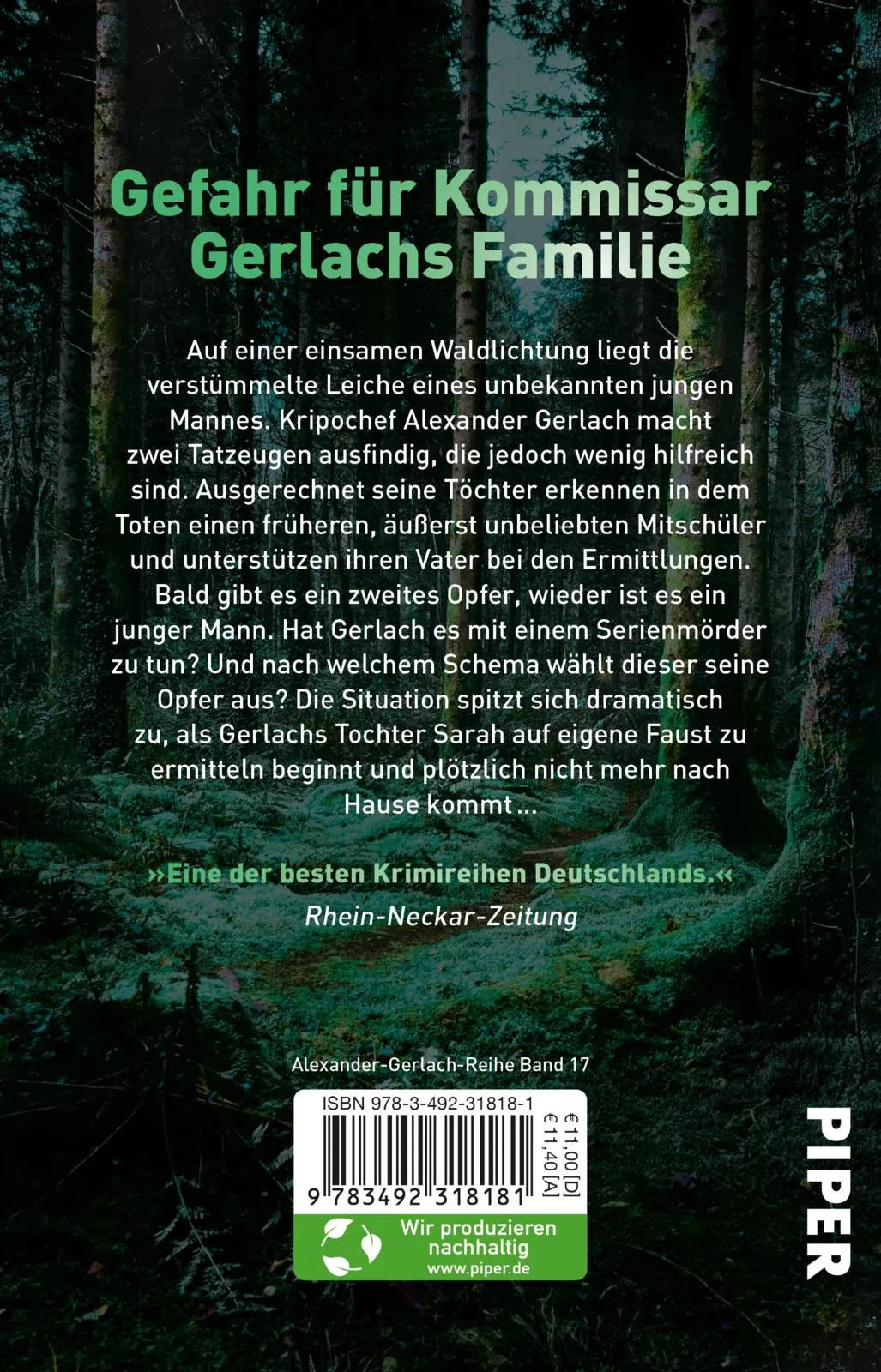 Buchrückseite von 'Der sanfte Hauch des Todes' mit Klappentext - Taschenbuch