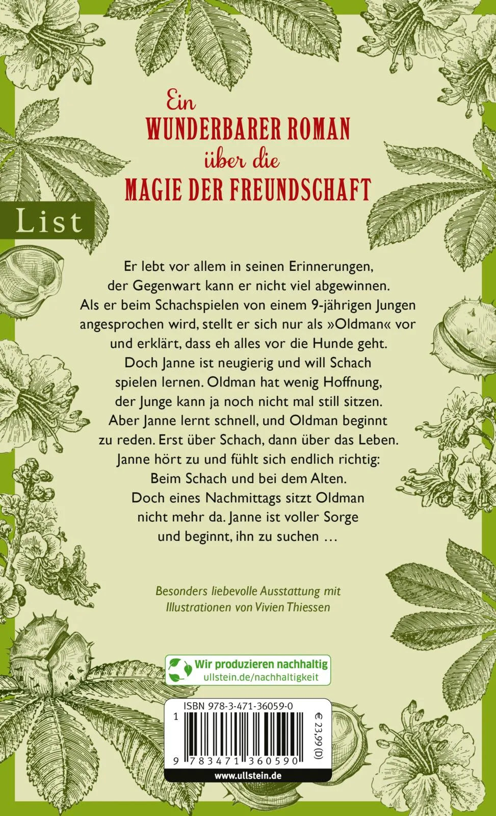 Buchrückseite von 'Der Schacherzähler' mit Klappentext - Gebundene Ausgabe