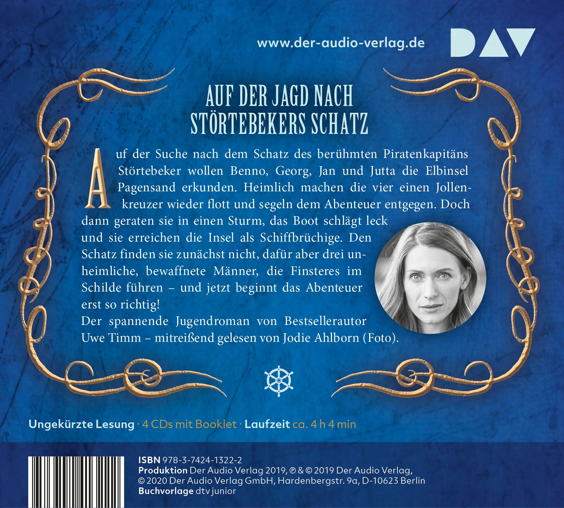 Buchrückseite von 'Der Schatz auf Pagensand' mit Klappentext - Hörbuch (CD)
