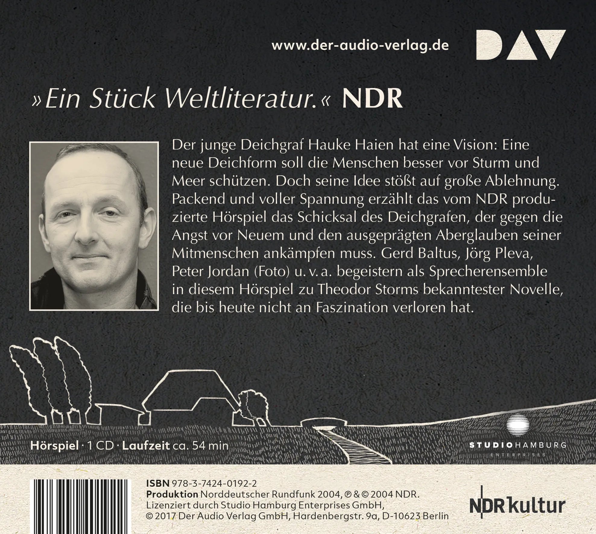 Buchrückseite von 'Der Schimmelreiter' mit Klappentext - Hörbuch (CD)