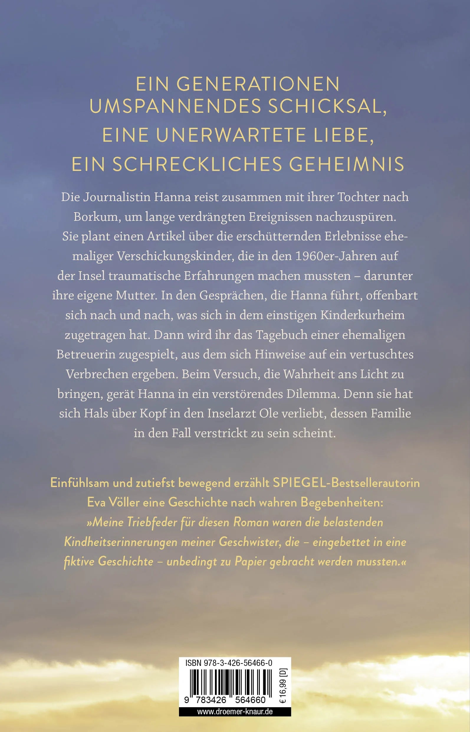 Buchrückseite von 'Der Sommer am Ende der Welt' mit Klappentext - Paperback
