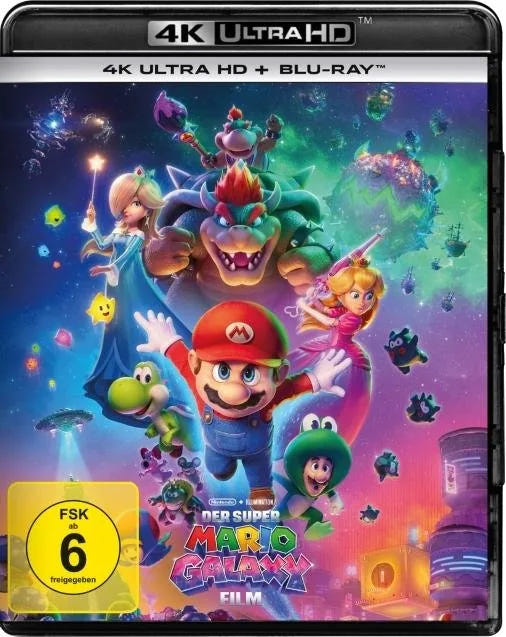 4K UHD Blu-ray-Cover: Der Super Mario Galaxy Film. Regie: Aaron Horvath