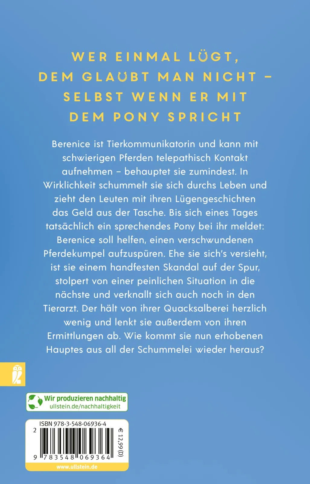 Buchrückseite von 'Der Supergaul' mit Klappentext - Taschenbuch