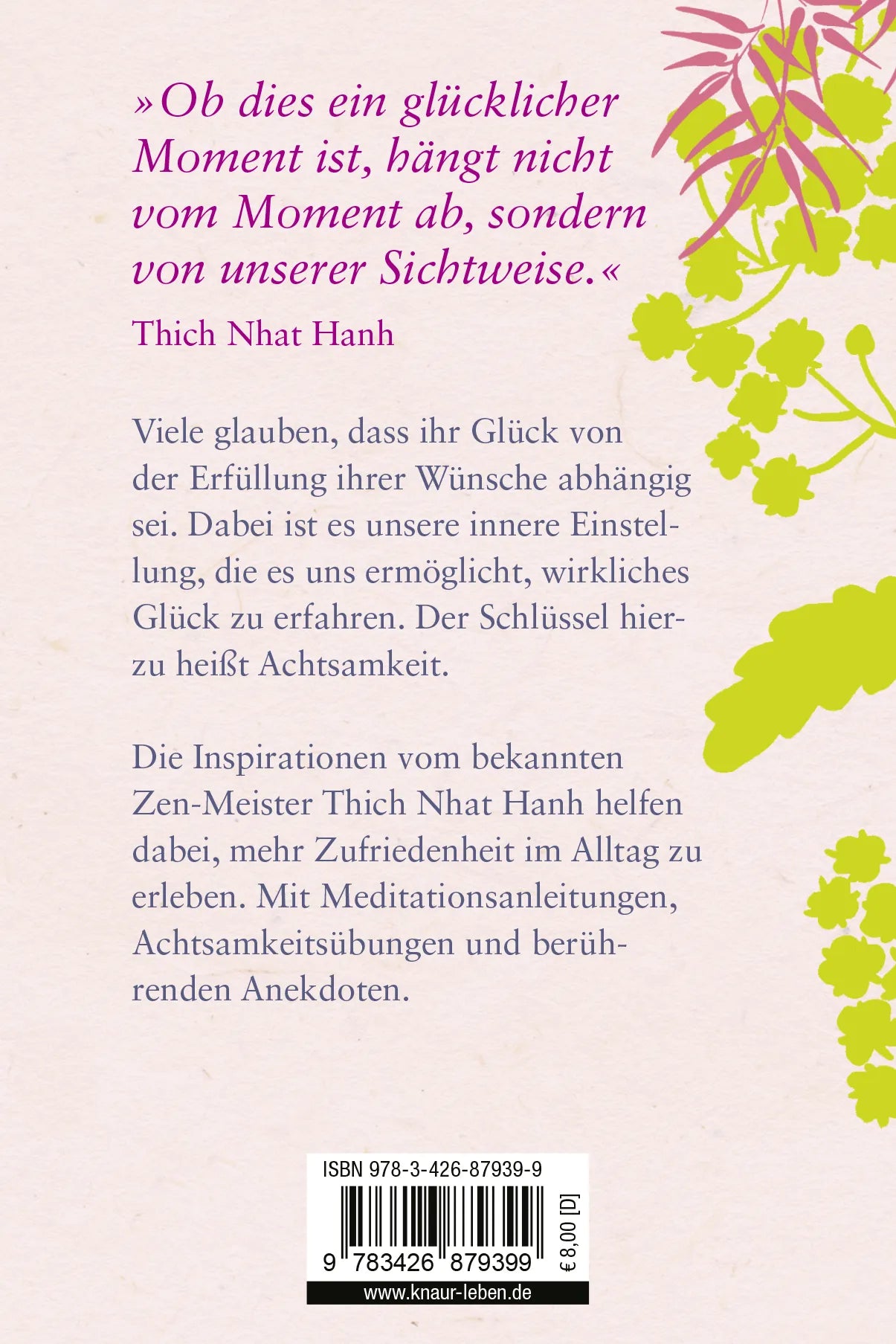 Buchrückseite von 'Der Tag, auf den du gewartet hast, ist heute' mit Klappentext - Taschenbuch