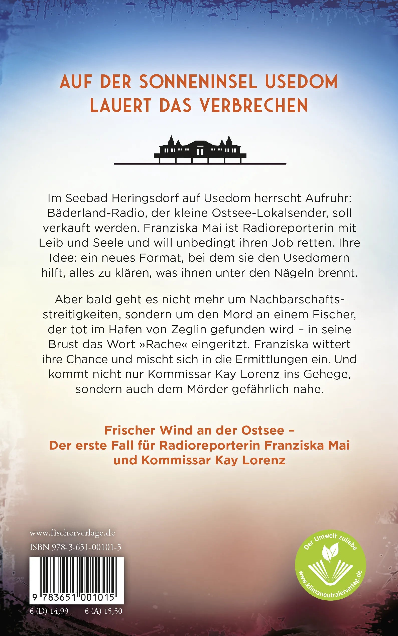 Buchrückseite von 'Der Tote im Netz' mit Klappentext - Paperback