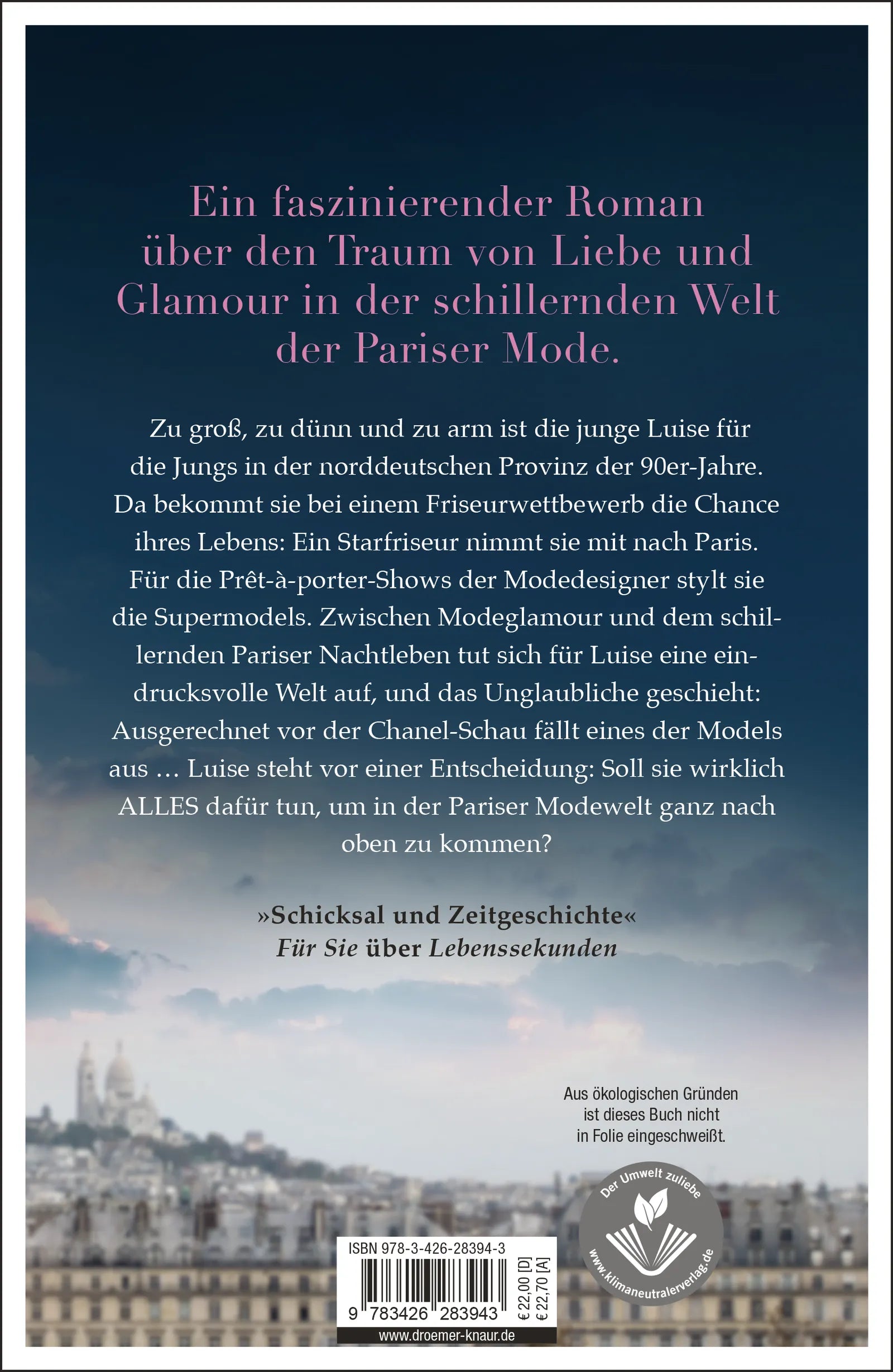 Buchrückseite von 'Der Traum vom Leben' mit Klappentext - Gebundene Ausgabe