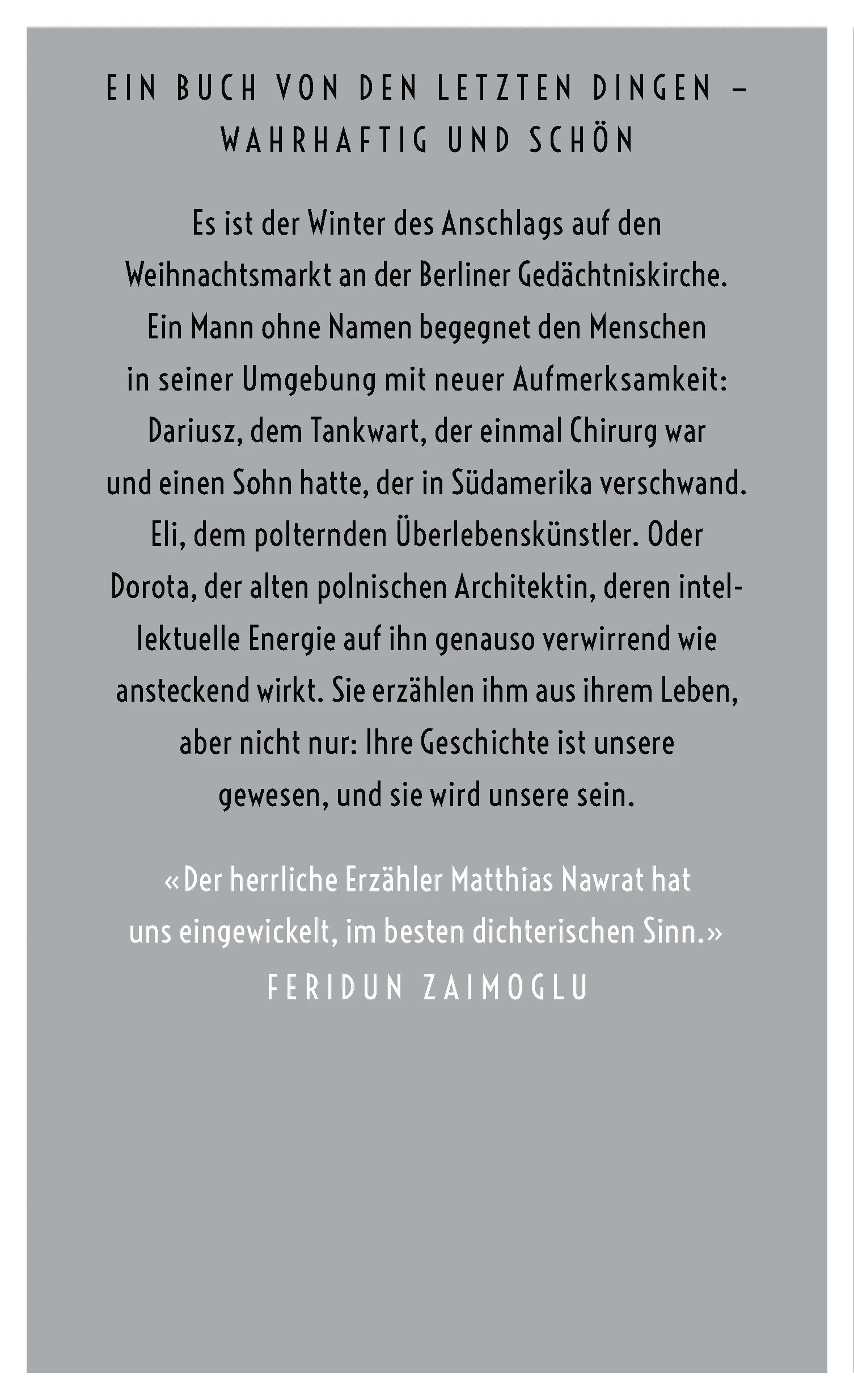 Buchrückseite von 'Der traurige Gast' mit Klappentext - Gebundene Ausgabe