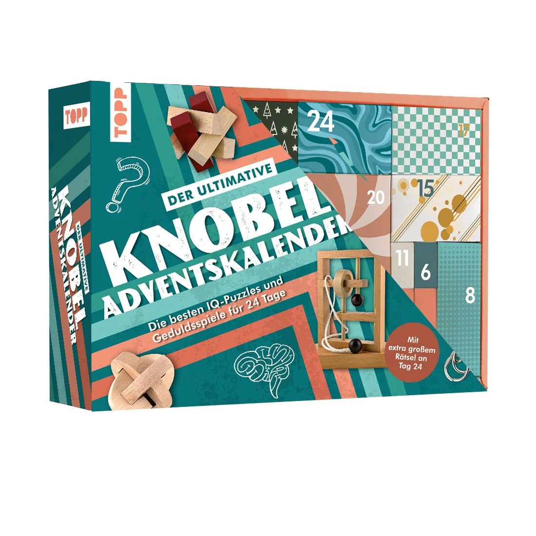 Adventskalender: Der ultimative Knobelspiel-Adventskalender – Die besten IQ-Puzzles und Geduldsspiele für 24 Tage