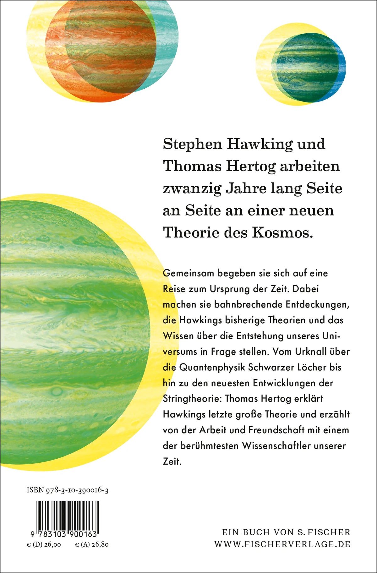 Rückseite: Der Ursprung der Zeit – Mein Weg mit Stephen Hawking zu einer neuen Theorie des Universums (Hardcover)