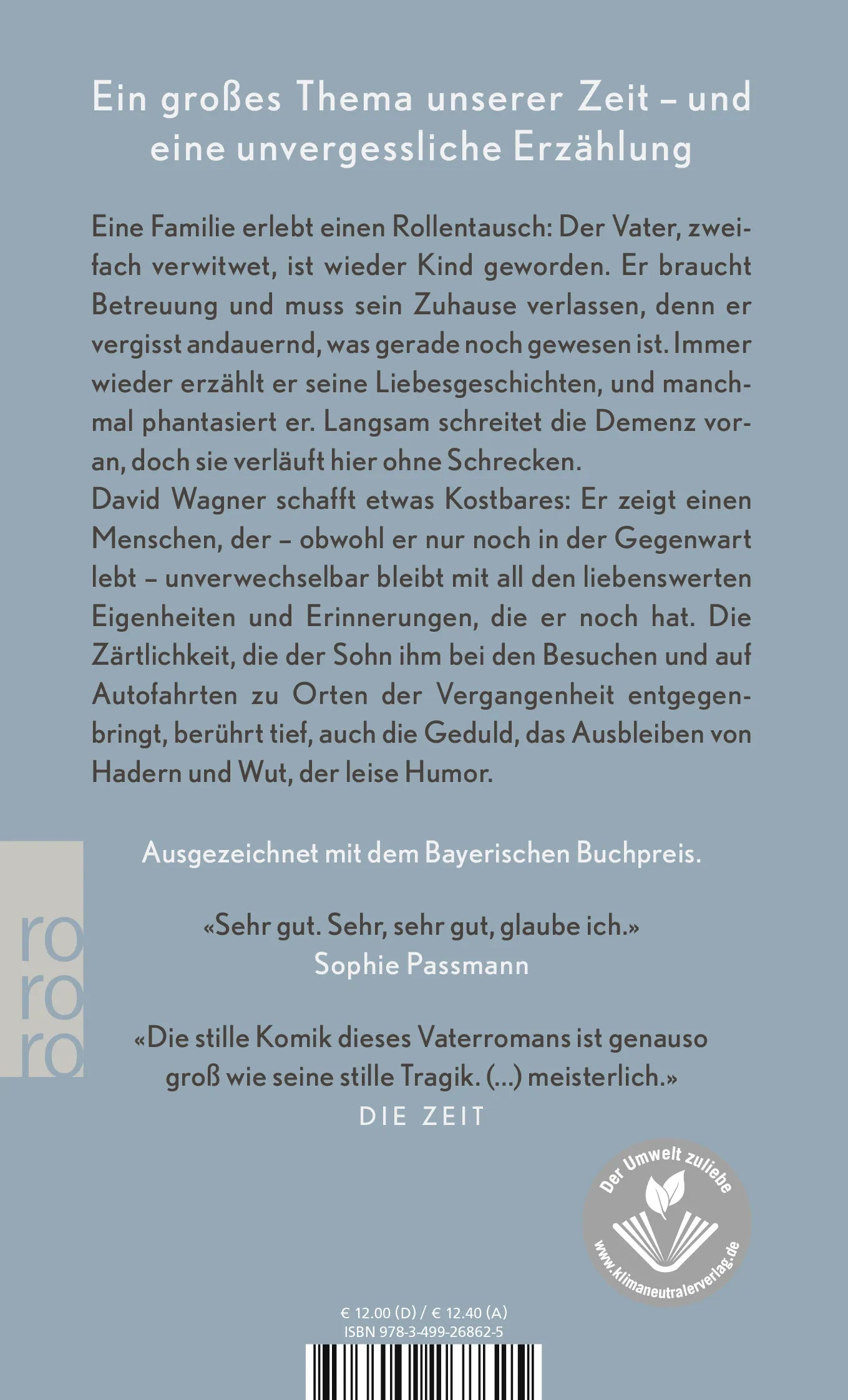 Buchrückseite von 'Der vergessliche Riese' mit Klappentext - Taschenbuch
