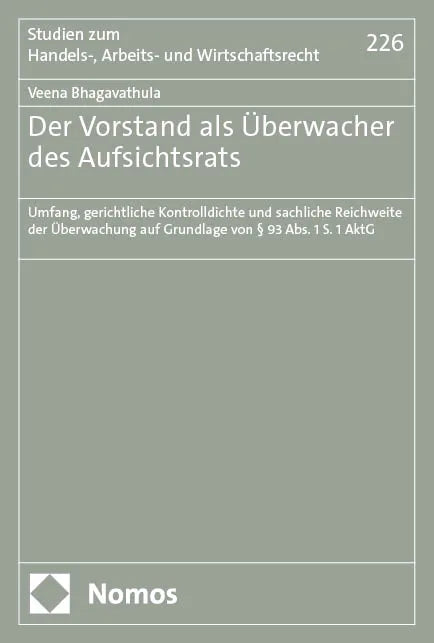 Cover: Der Vorstand als Überwacher des Aufsichtsrats (E-Book) von Veena Bhagavathula
