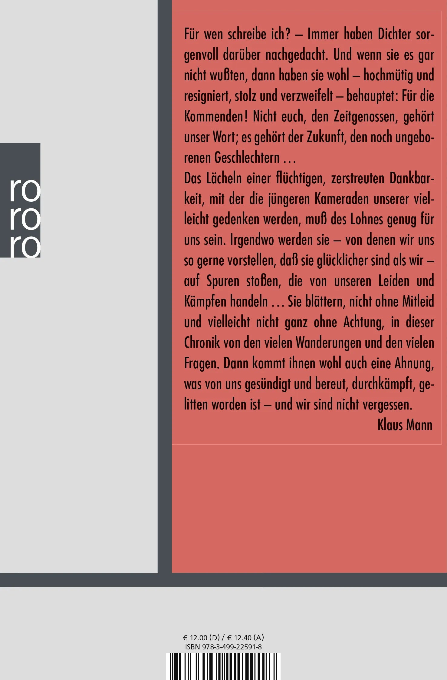 Buchrückseite von 'Der Vulkan' mit Klappentext - Taschenbuch