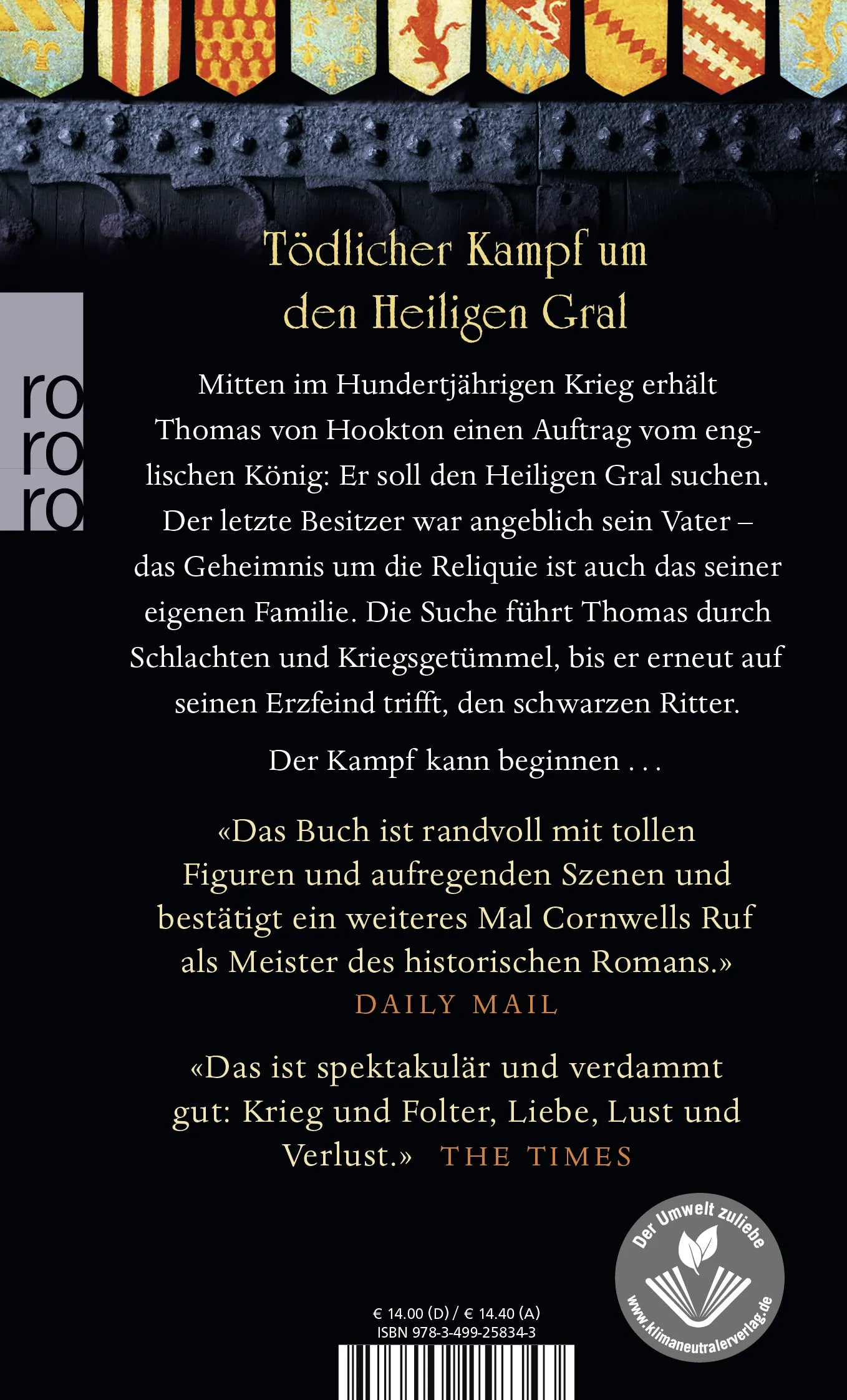 Buchrückseite von 'Der Wanderer' mit Klappentext - Taschenbuch
