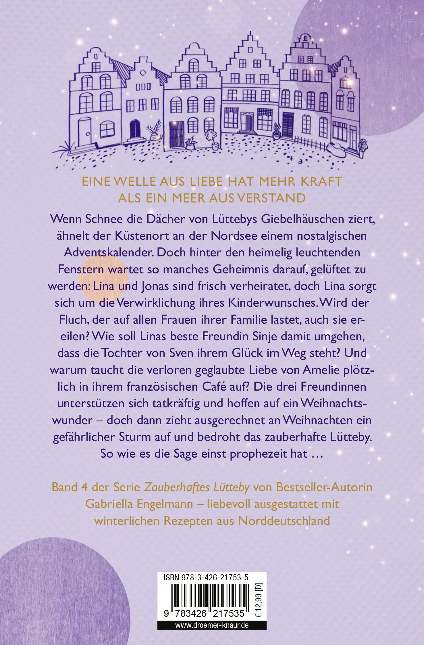 Buchrückseite von 'Der Winter zaubert Träume am Meer' mit Klappentext - Taschenbuch