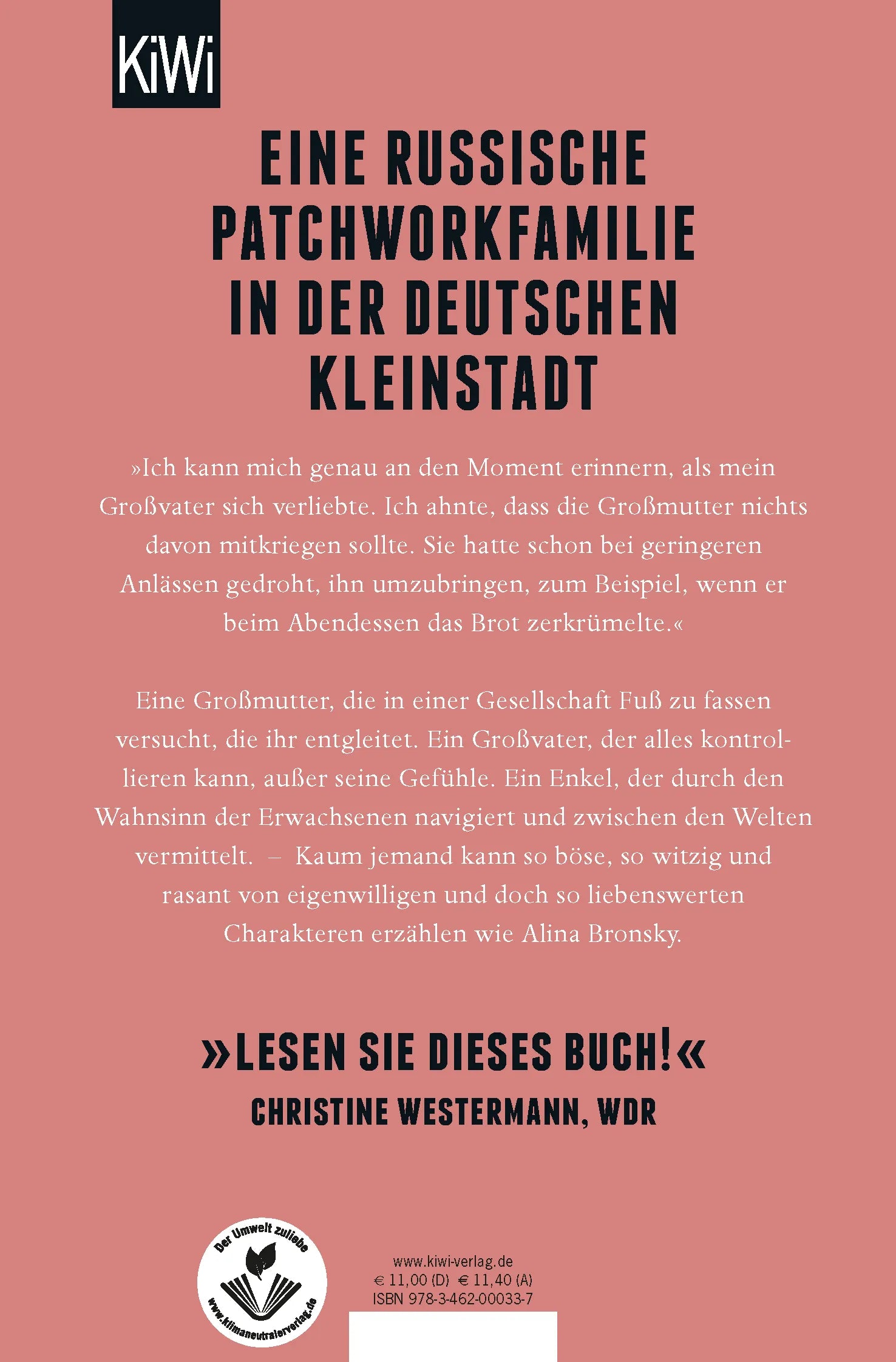 Buchrückseite von 'Der Zopf meiner Großmutter' mit Klappentext - Taschenbuch