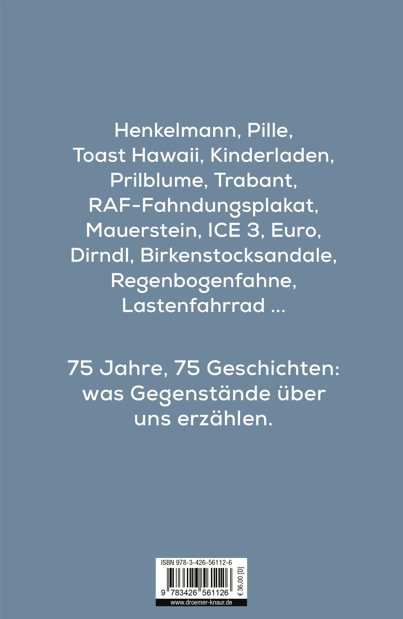 Buchrückseite von 'Deutsche Dinge' mit Klappentext - Gebundene Ausgabe