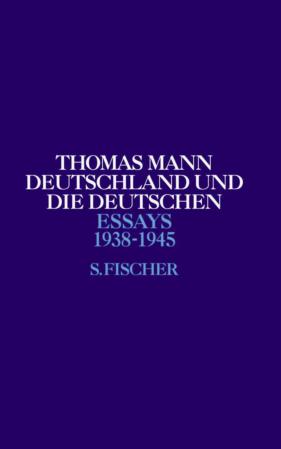 Buchcover von 'Deutschland und die Deutschen' - Gebundene Ausgabe von Thomas Mann