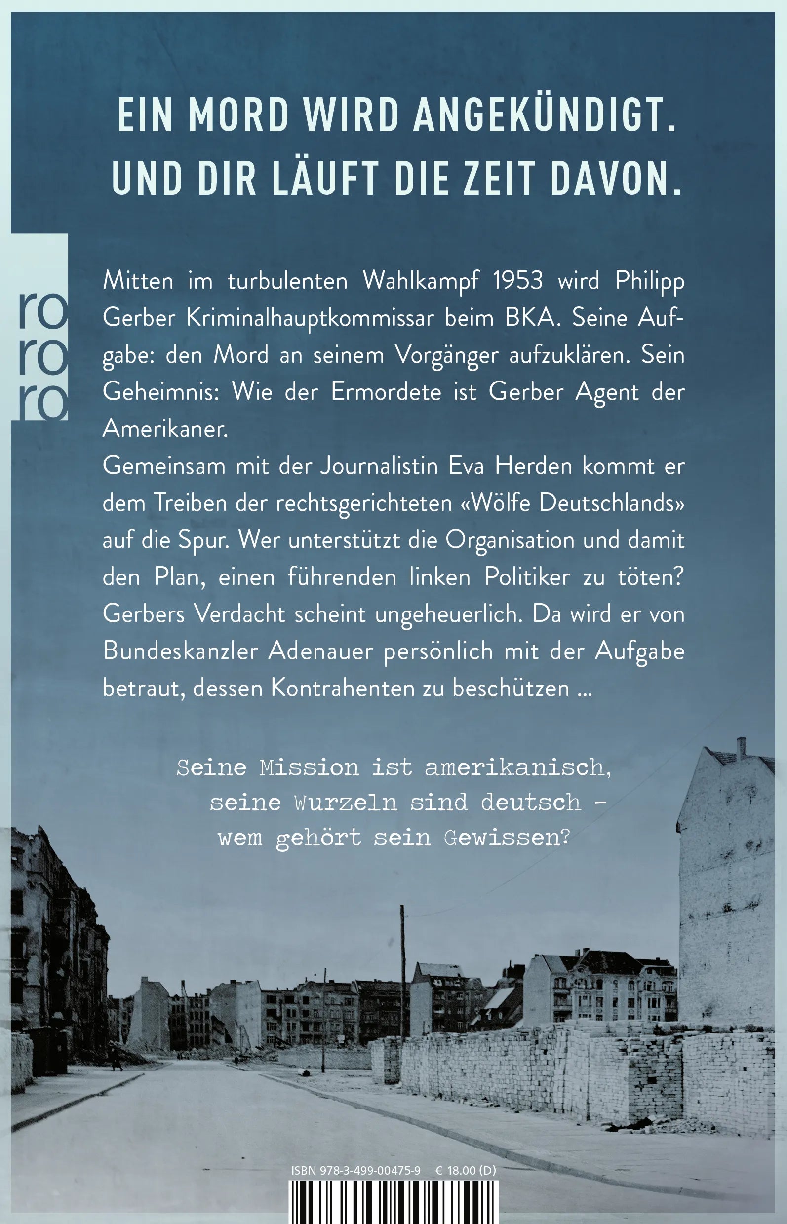 Buchrückseite von 'Die Akte Adenauer' mit Klappentext - Paperback