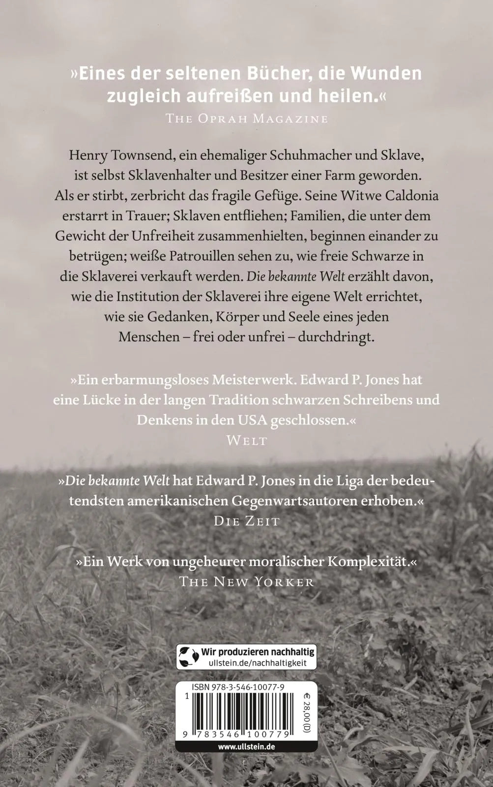 Rückseite: Die bekannte Welt (Hardcover)