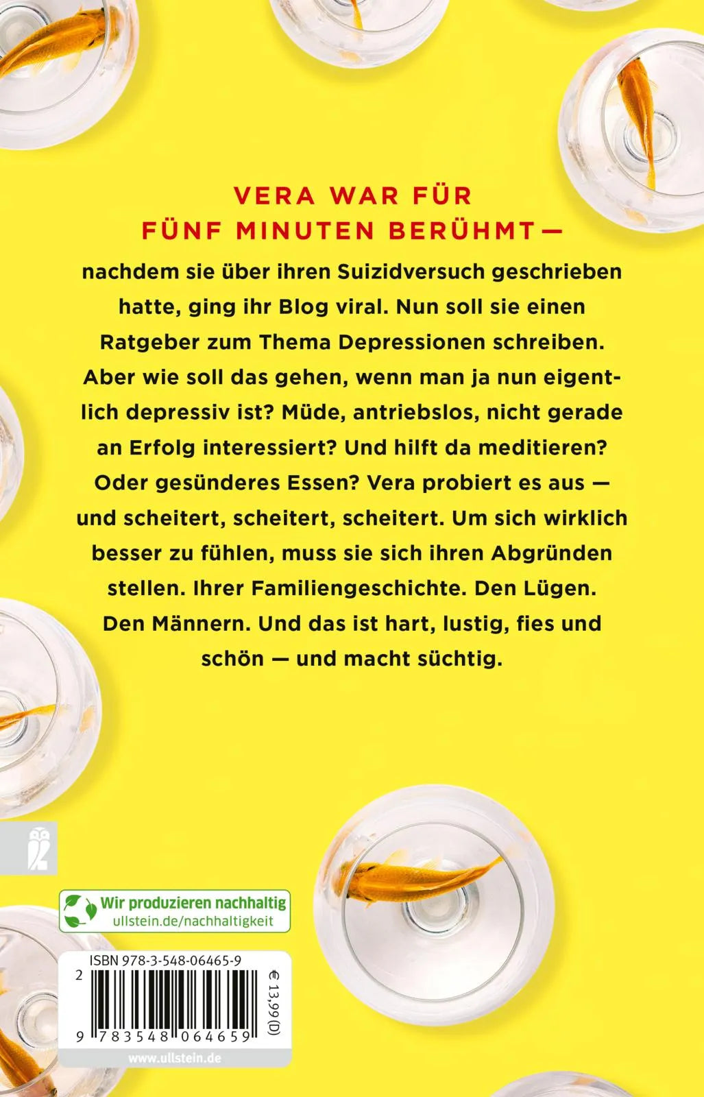 Buchrückseite von 'Die beste Depression der Welt' mit Klappentext - Taschenbuch