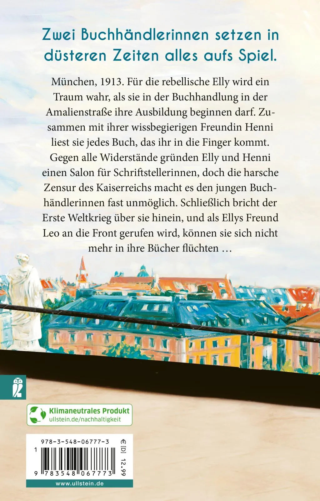 Buchrückseite von 'Die Buchhandlung in der Amalienstraße' mit Klappentext - Taschenbuch