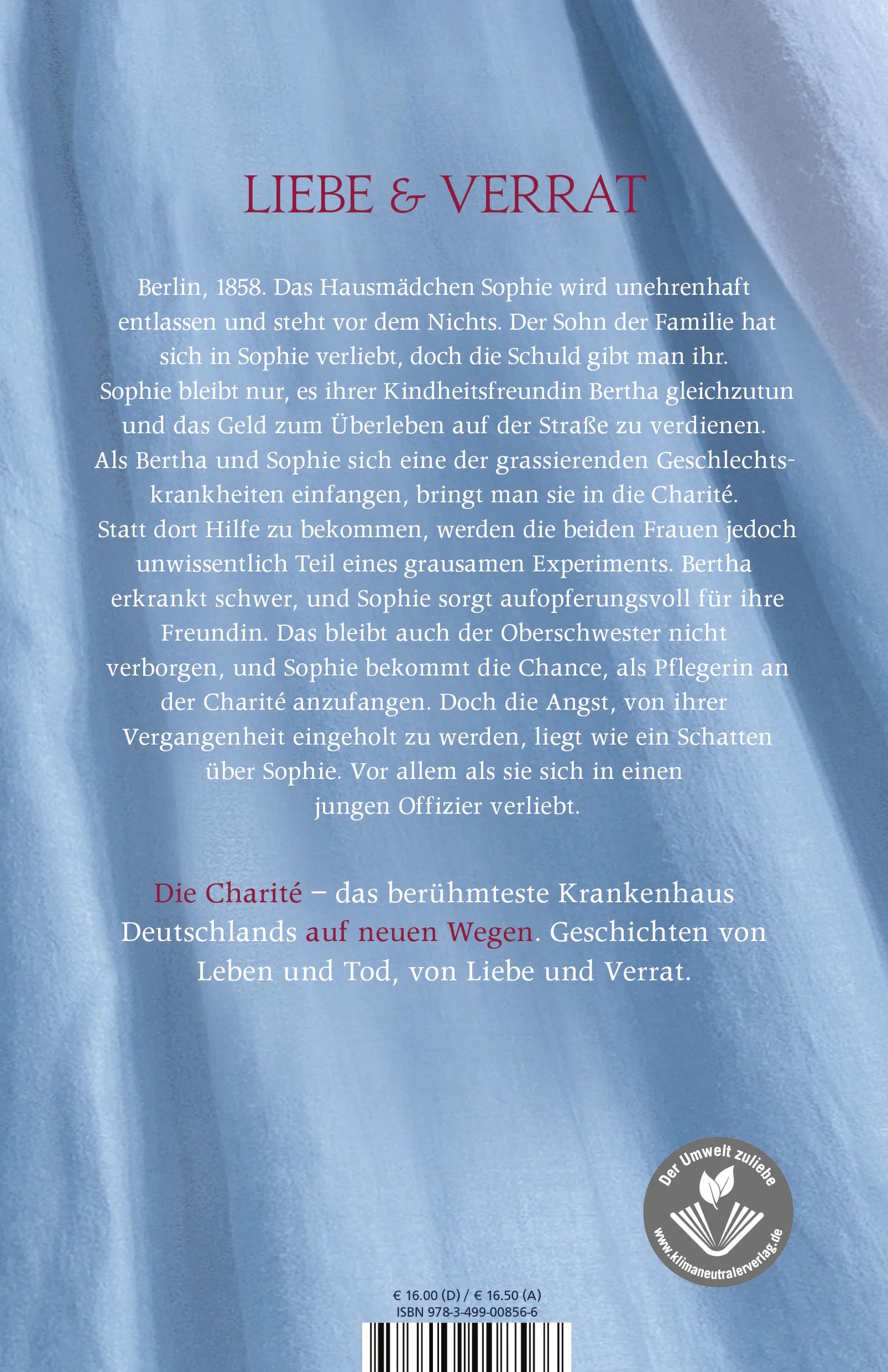 Buchrückseite von 'Die Charité: Neue Wege' mit Klappentext - Paperback