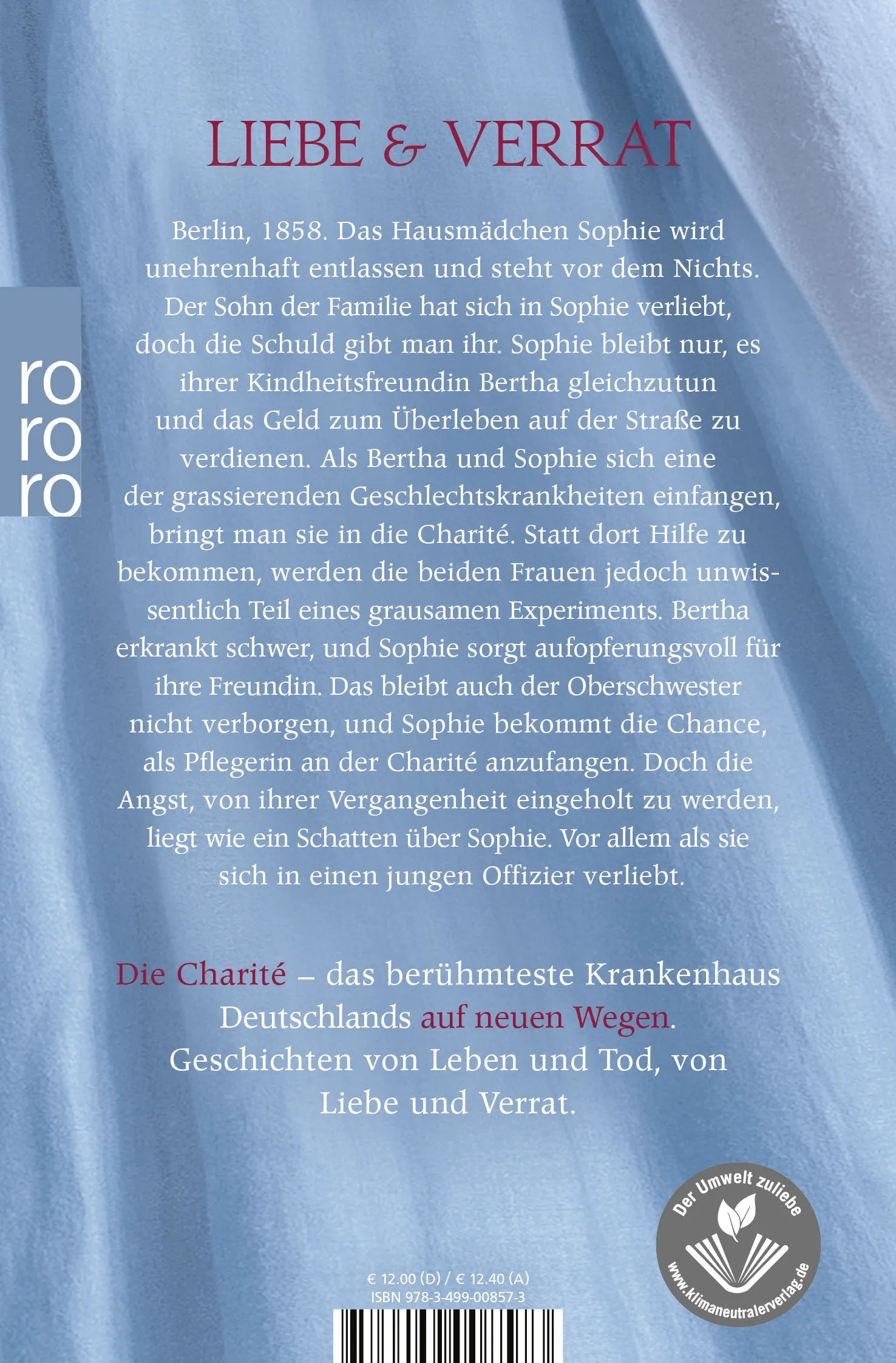 Buchrückseite von 'Die Charité: Neue Wege' mit Klappentext - Taschenbuch
