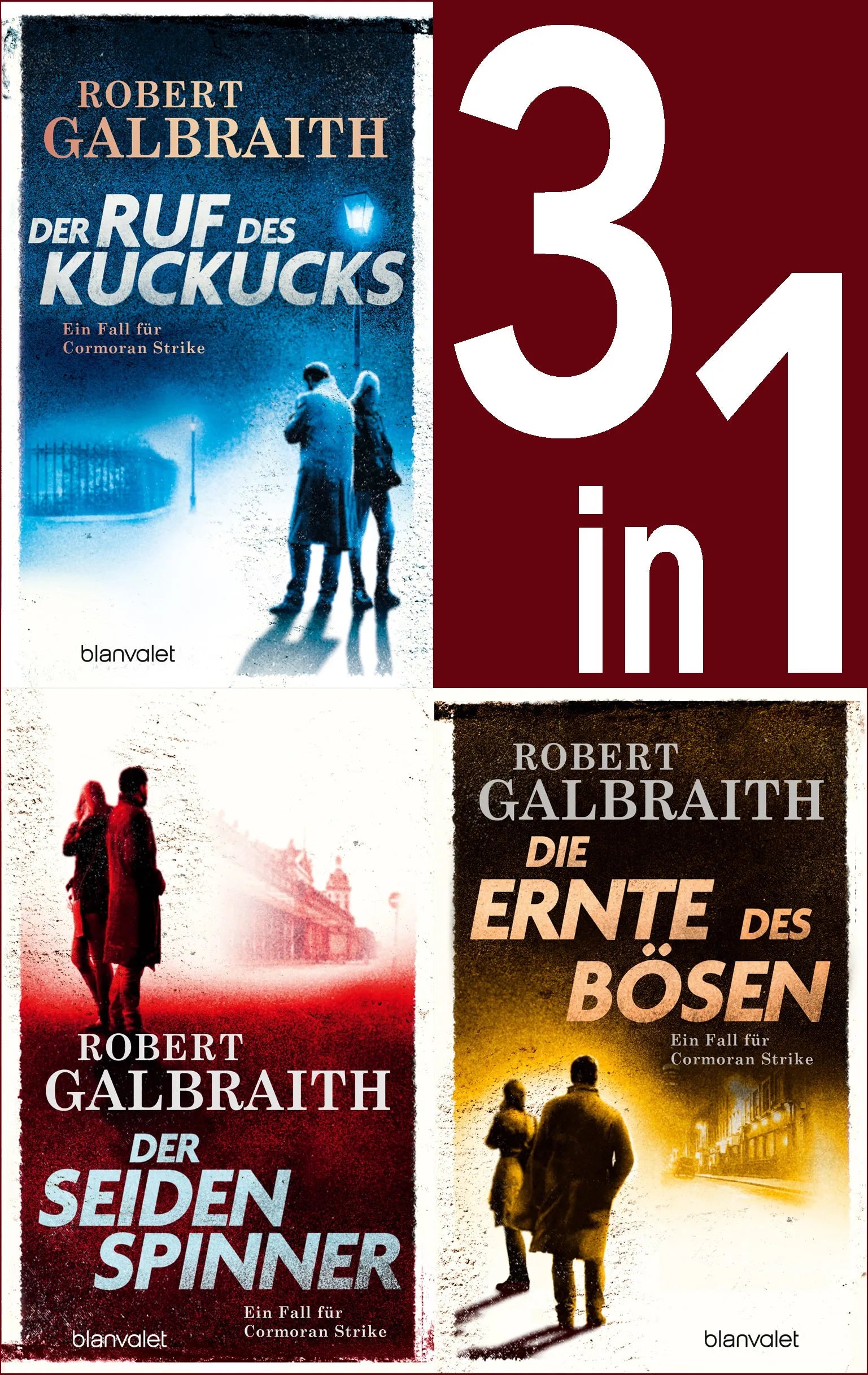 Cover: Die Cormoran-Strike-Reihe Band 1-3: - Der Ruf des Kuckucks / Der Seidenspinner / Die Ernte des Bösen (E-Book) von Robert Galbraith