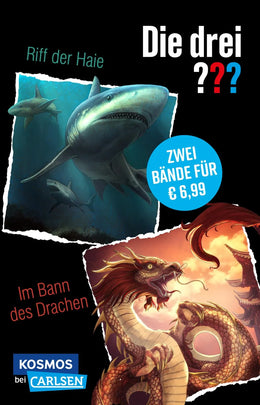 Buchcover von 'Die drei ???: 2-in1-Band mit Die drei ??? und das Riff der Haie / Im Bann des Drachen' - Taschenbuch von William Arden