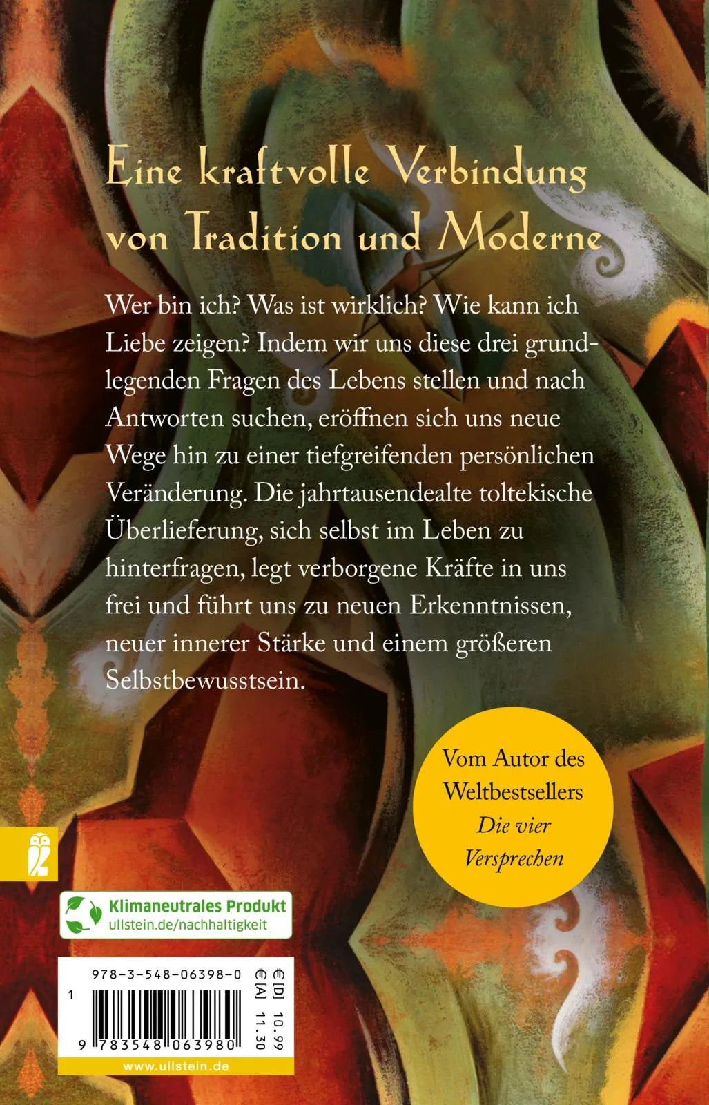 Buchrückseite von 'Die drei Fragen des Lebens' mit Klappentext - Taschenbuch