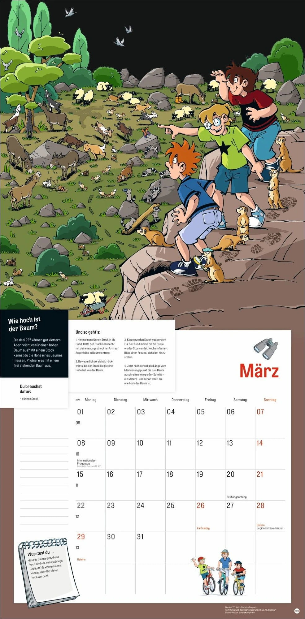 Die drei ??? Kids Broschurkalender 2027 – Ansicht