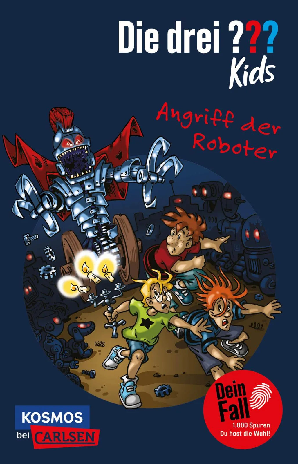 Buchcover von 'Die drei ??? Kids Dein Fall: Angriff der Roboter' - Taschenbuch von Boris Pfeiffer