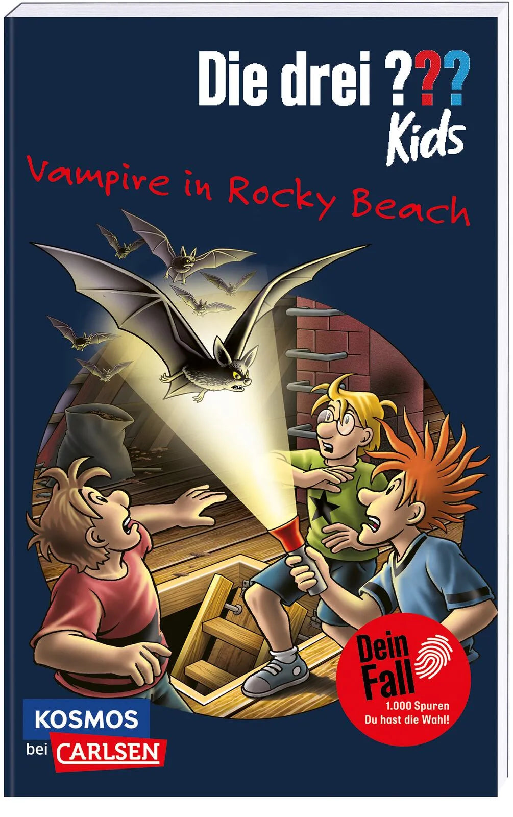 Buchcover von 'Die drei ??? Kids Dein Fall: Vampire in Rocky Beach' - Taschenbuch von Boris Pfeiffer