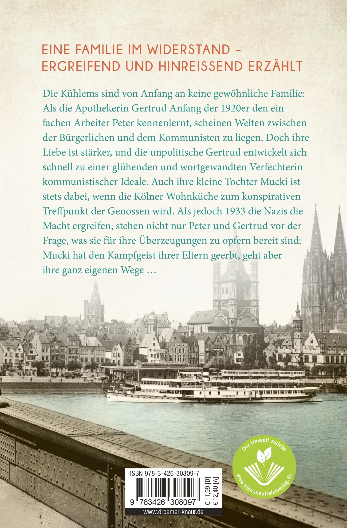Buchrückseite von 'Die Edelweißpiratin' mit Klappentext - Taschenbuch