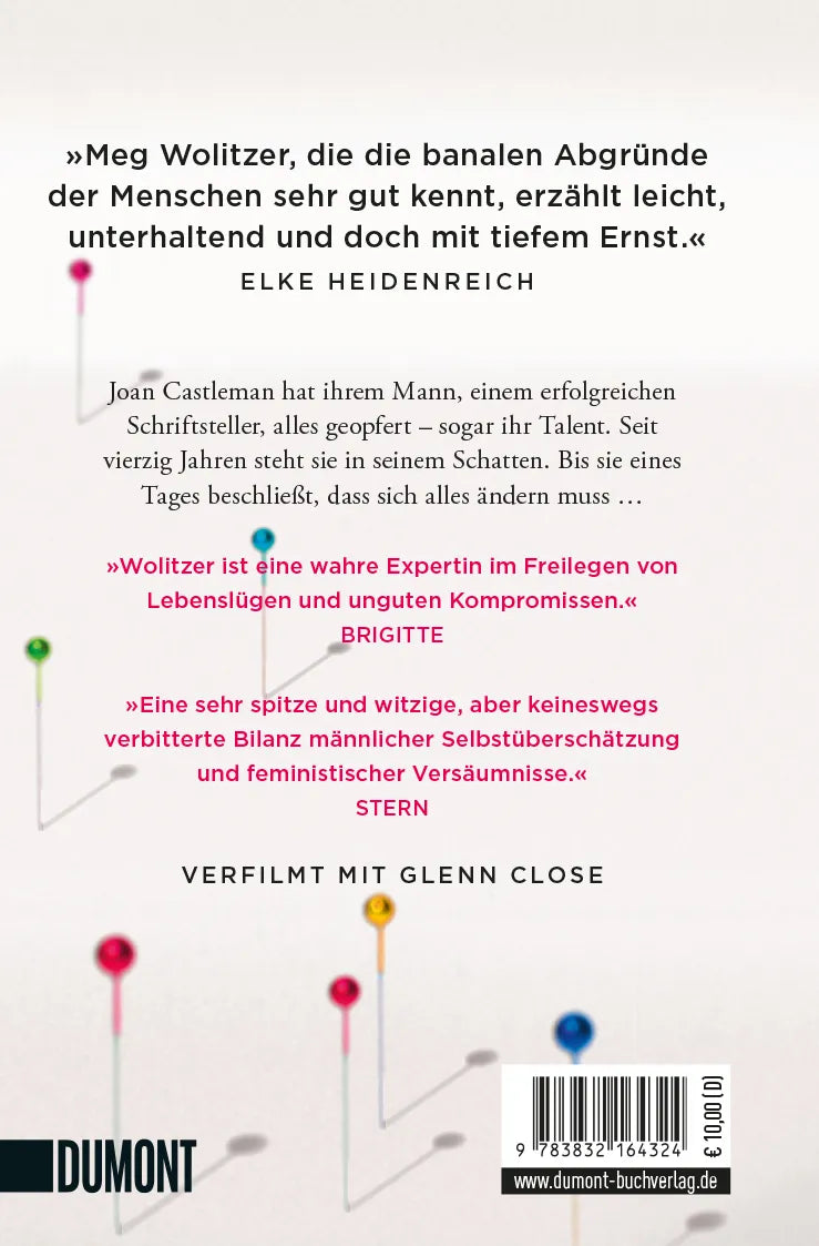Buchrückseite von 'Die Ehefrau' mit Klappentext - Taschenbuch