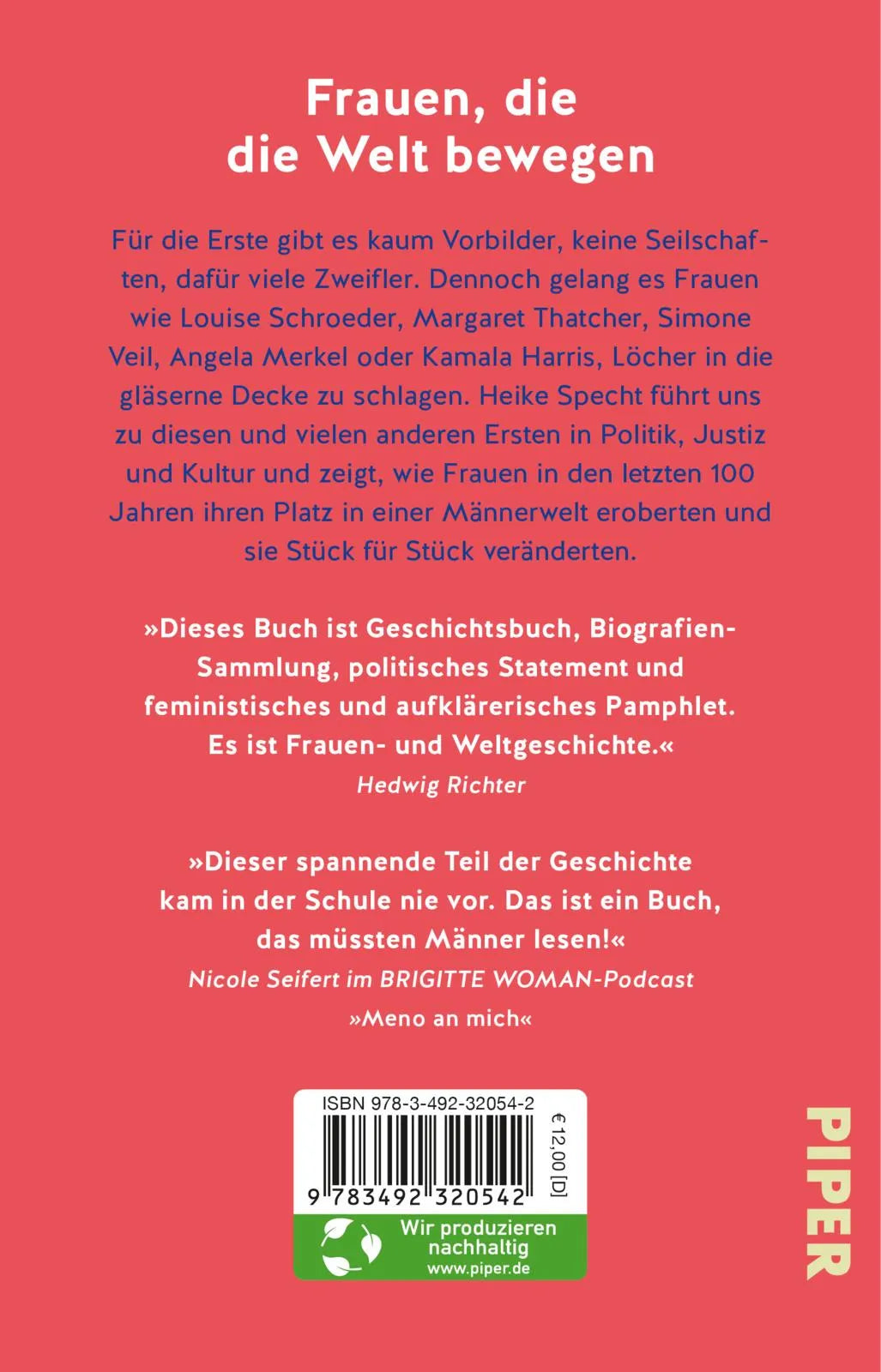 Buchrückseite von 'Die Ersten ihrer Art' mit Klappentext - Taschenbuch