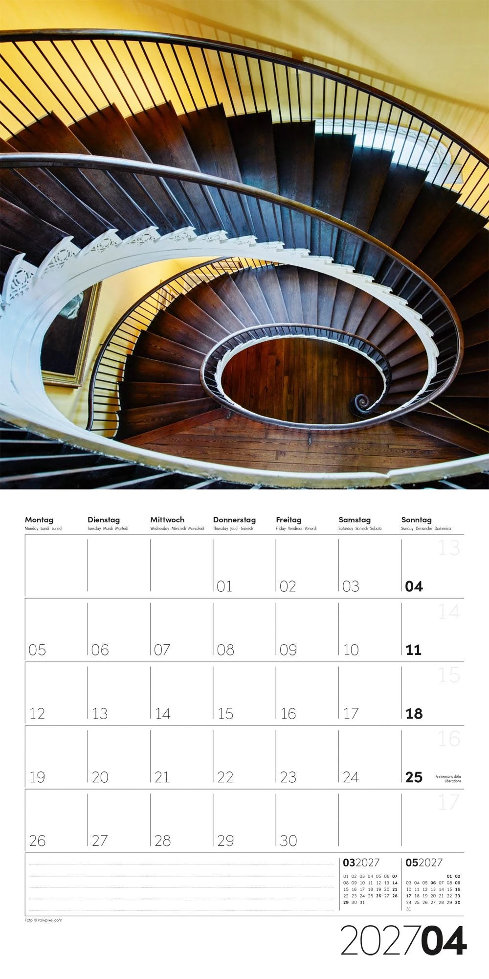 Die Farbe Gelb Kalender 2027 - 30x30 - Art12 – Ansicht